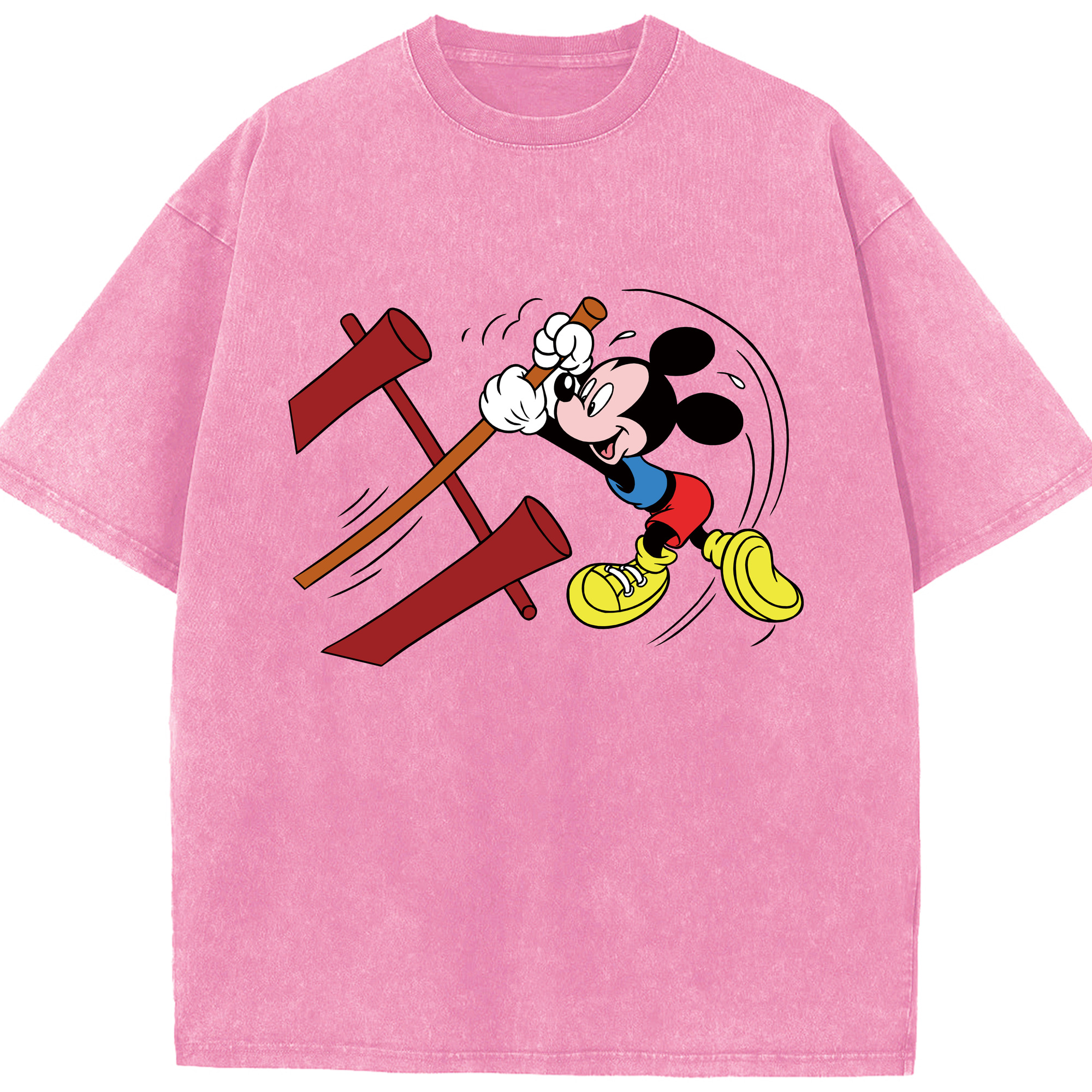 （画像用） ミッキーマウス Mickey Mouse 綿100% ヴィンテージ風 半袖Tシャツ（フロントプリント）